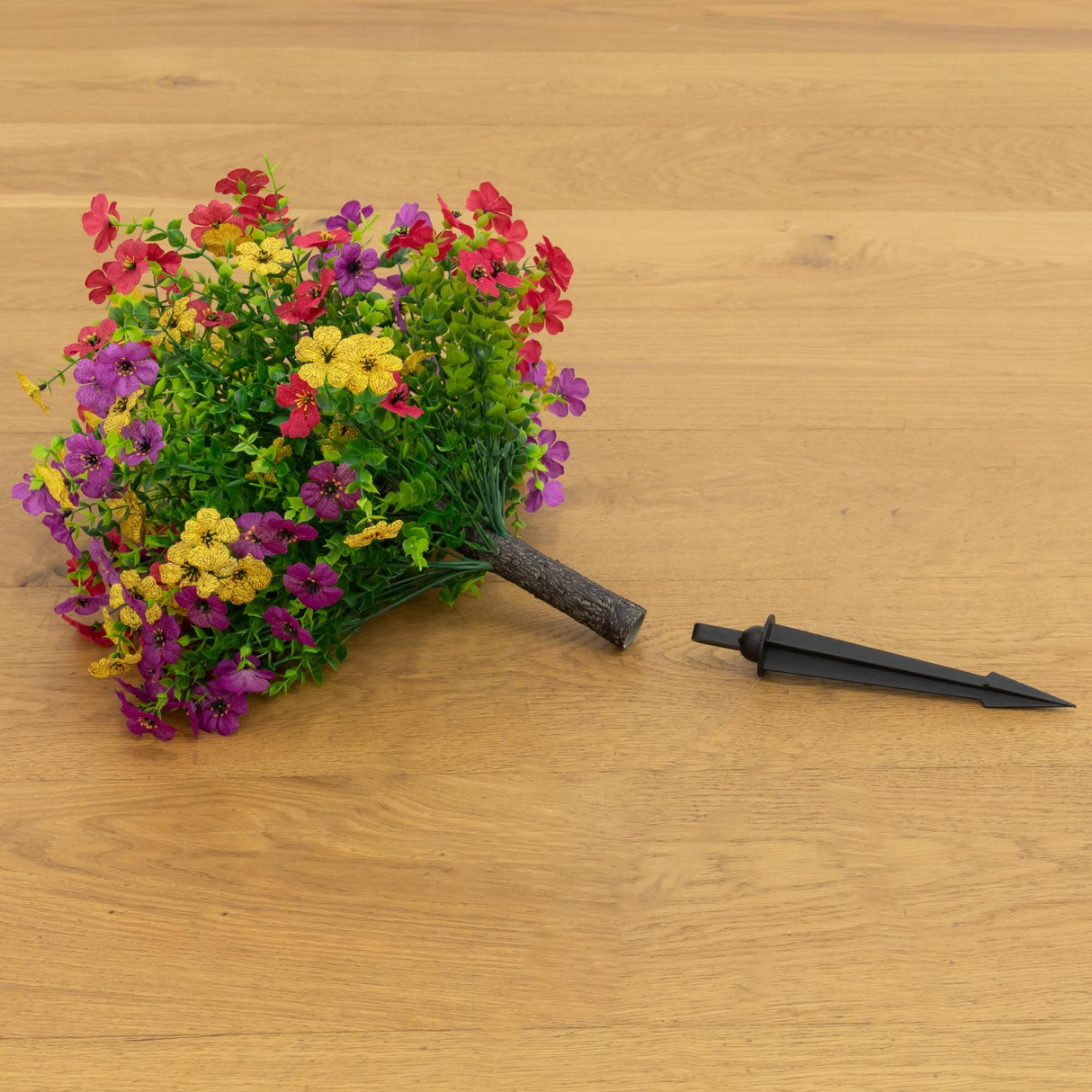 23"UV Artificial Daisy Flowering Plant with Integrated Stake (Indoor/Outdoor) - Set of 2