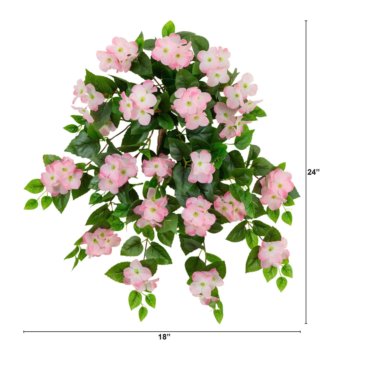 24" UV Resistant Artificial Hydrangea Hanging Plant (Indoor/Outdoor) - Set of 2