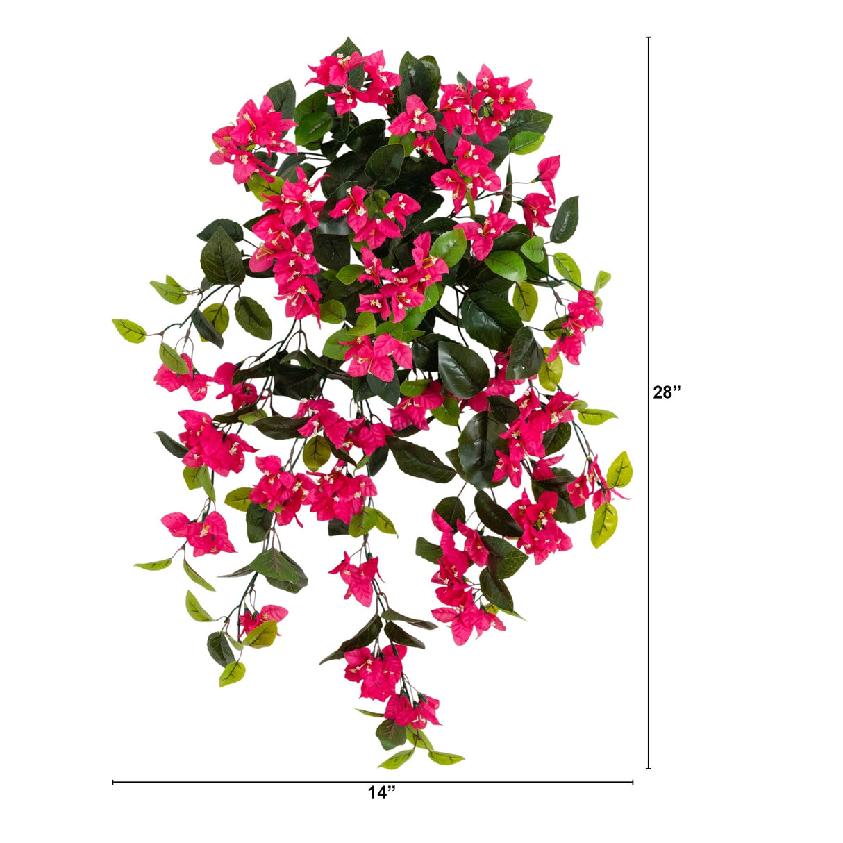 28” UV Resistant Artificial Bougainvillea Hanging Plant (Indoor/Outdoor) - Set of 2