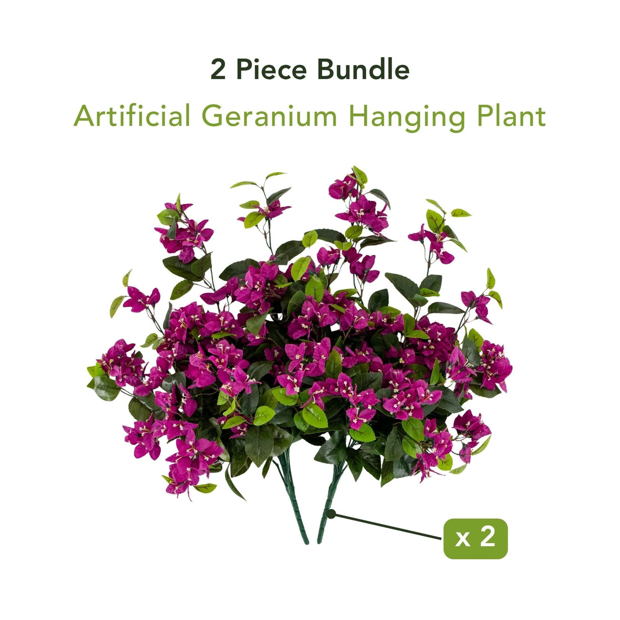 28” UV Resistant Artificial Bougainvillea Hanging Plant (Indoor/Outdoor) - Set of 2