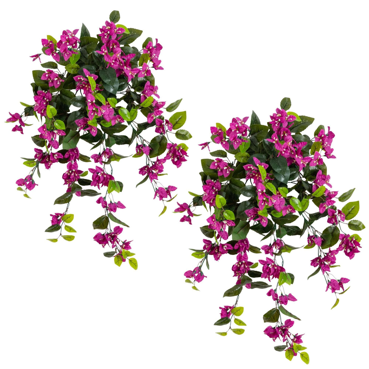 28” UV Resistant Artificial Bougainvillea Hanging Plant (Indoor/Outdoor) - Set of 2