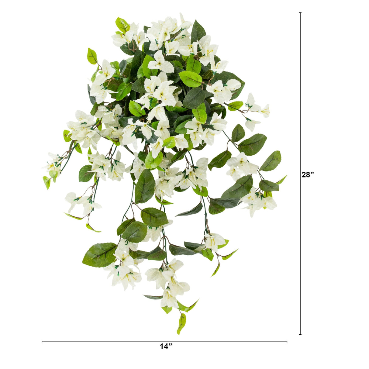 28” UV Resistant Artificial Bougainvillea Hanging Plant (Indoor/Outdoor) - Set of 2