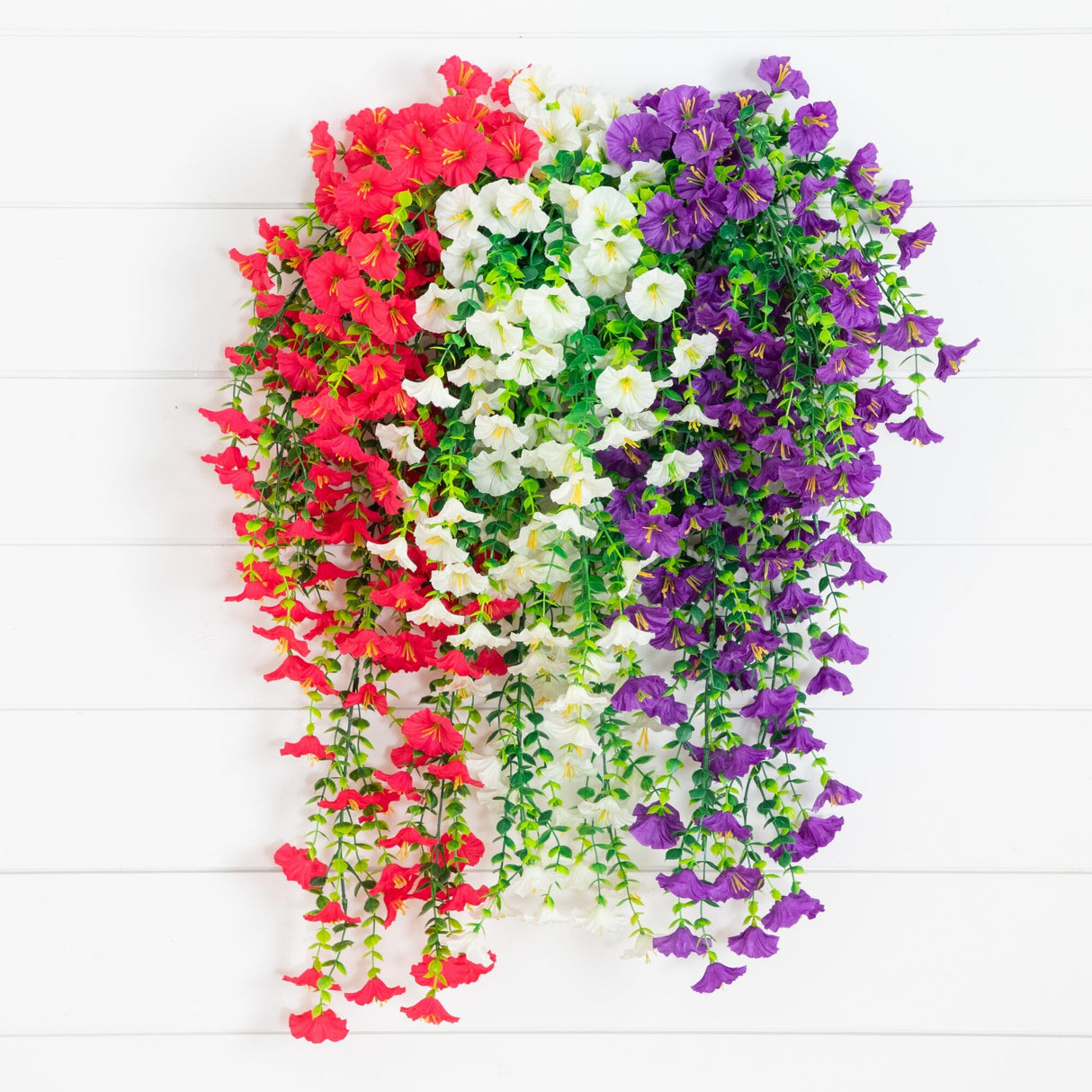 30" UV Resistant Artificial Morning Glory Hanging Plant (Indoor/Outdoor) - Set of 6
