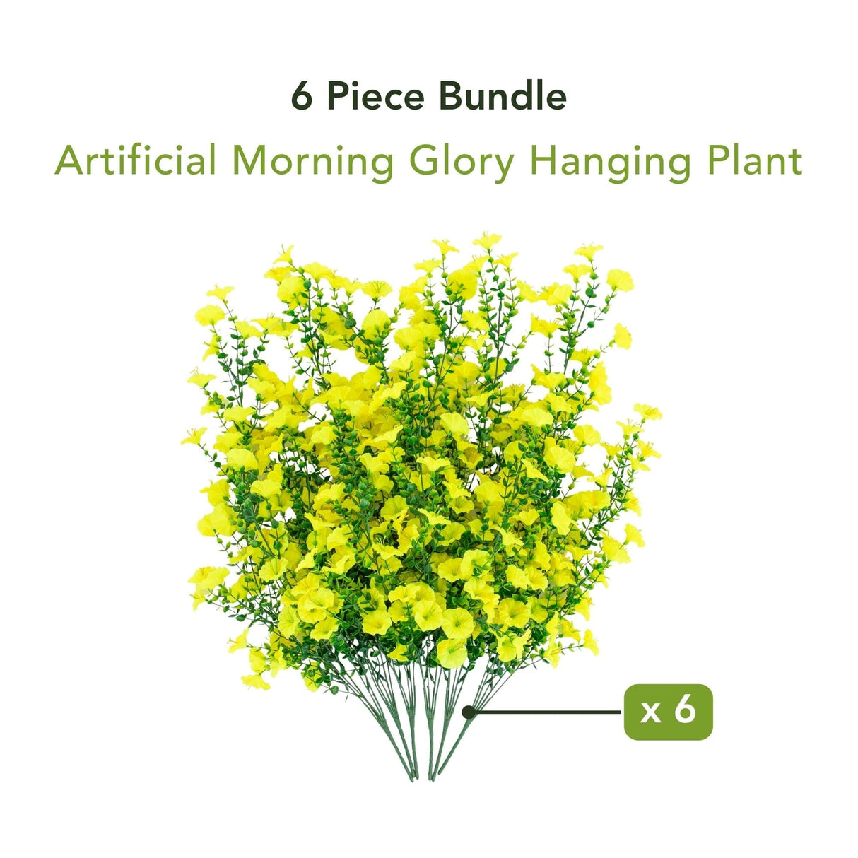 30" UV Resistant Artificial Morning Glory Hanging Plant (Indoor/Outdoor) - Set of 6