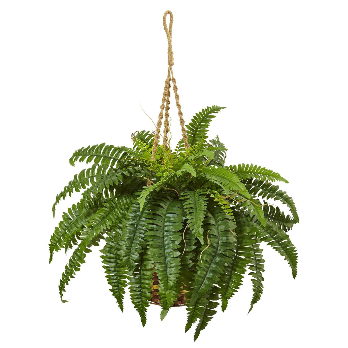 33" Artificial Boston Fern Hanging Basket
