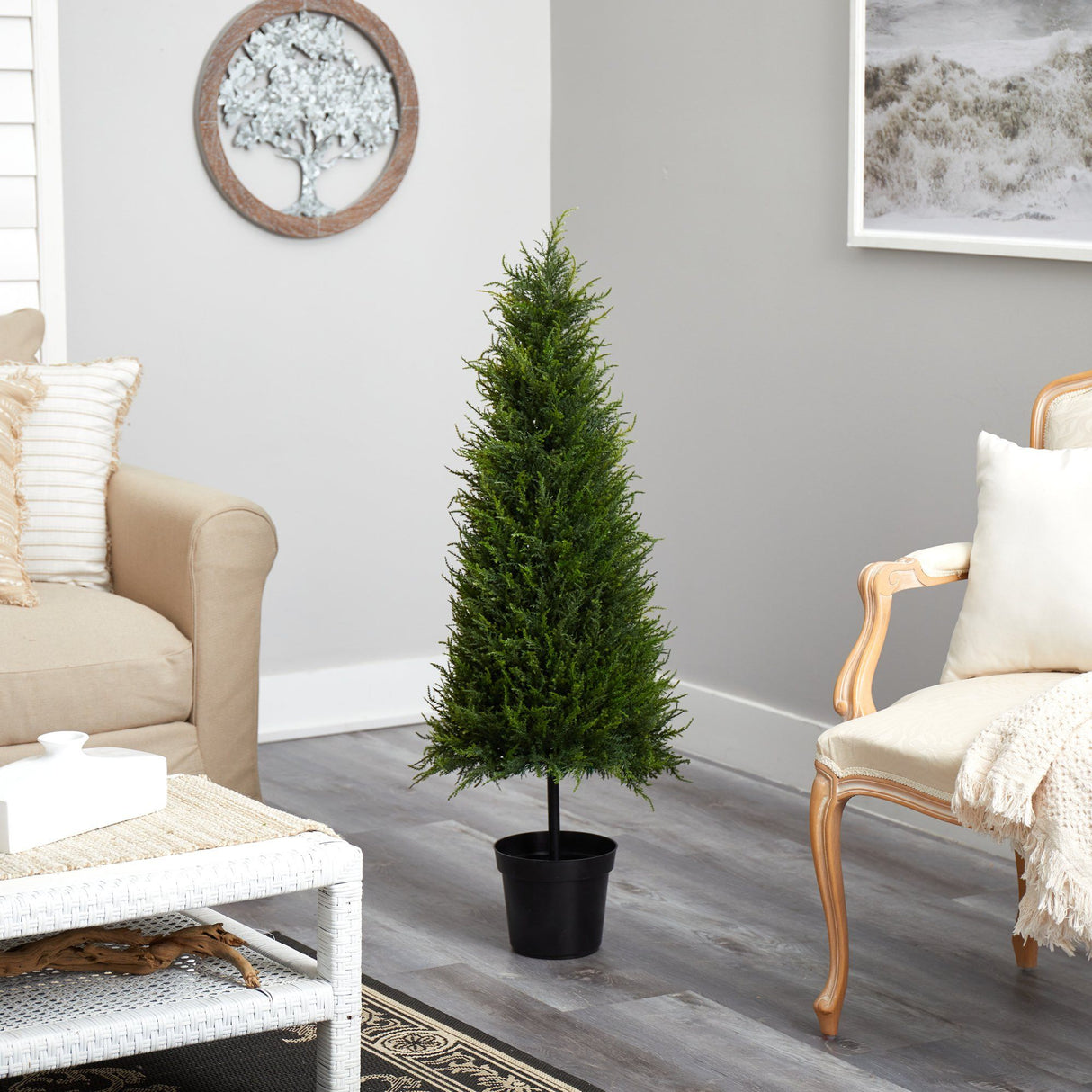 3.5’ Cypress Artificial Tree with 350 LED Lights UV Resistant (Indoor/Outdoor)
