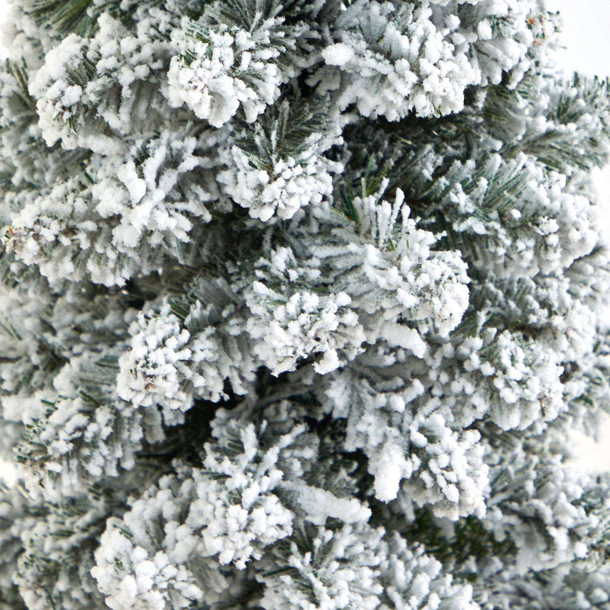 3.5’ Flocked Pencil Artificial Christmas Tree with 50 Clear Lights and 132 Bendable Branches in Sand Colored Urn