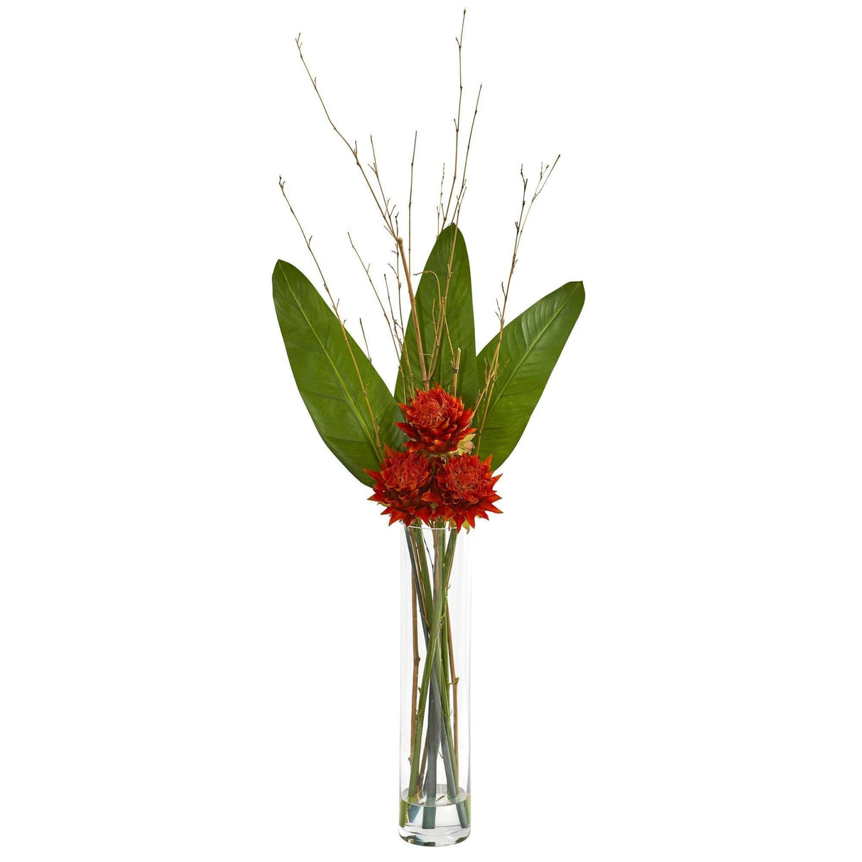 3.5’ Tropical Artificial Arrangement in Cylinder Vase