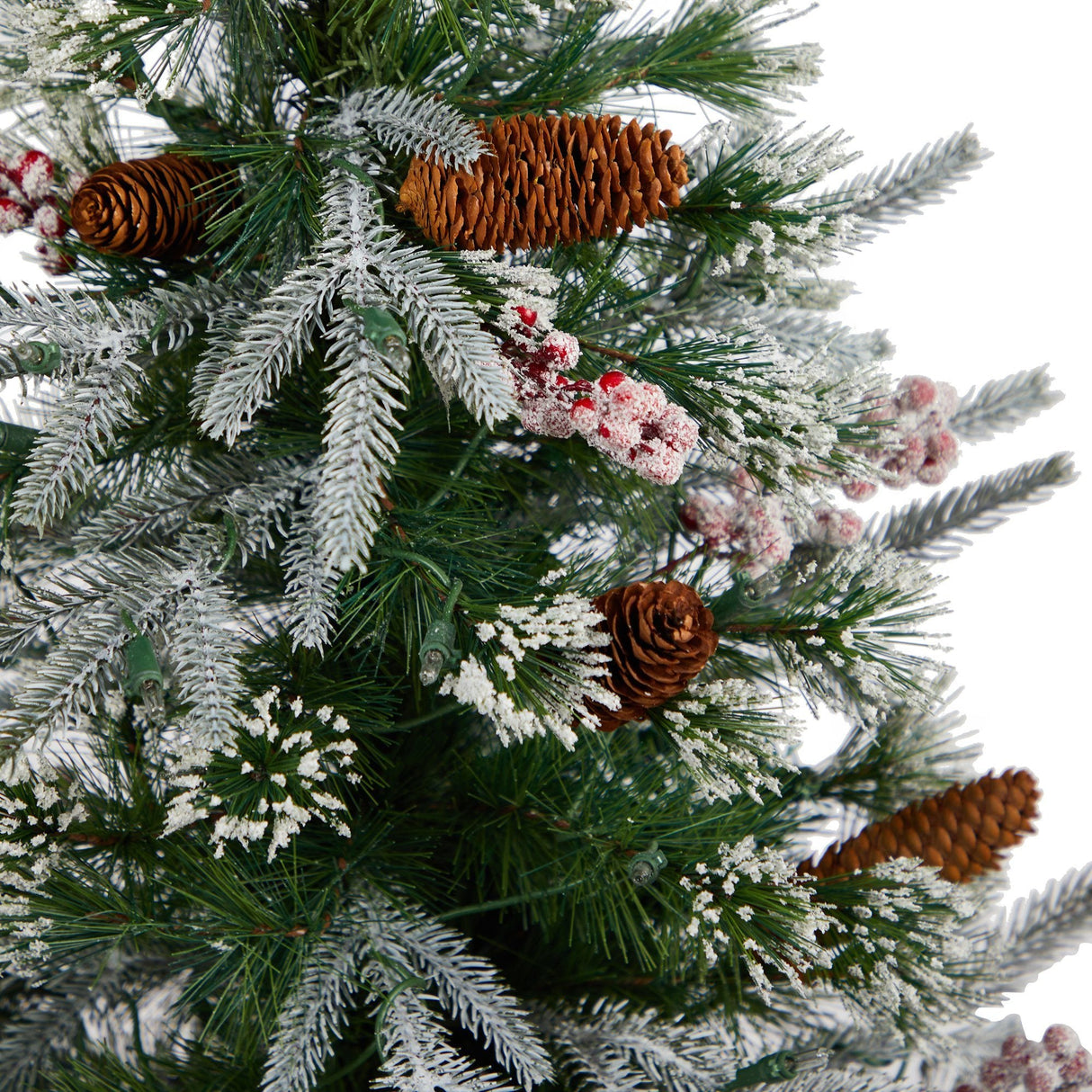 4' Frosted Artificial Christmas Tree Pre-Lit with 105 lights in Decorative Planter