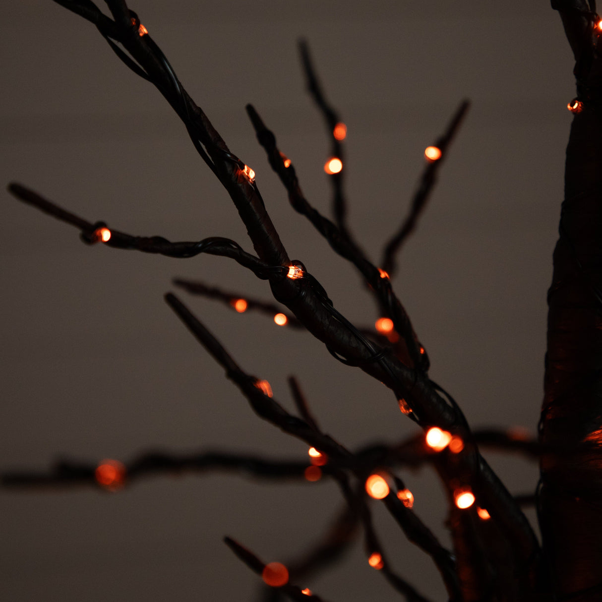 4’ Pre-Lit Artificial Halloween Twig Tree with 240 Orange & Purple LED Lights