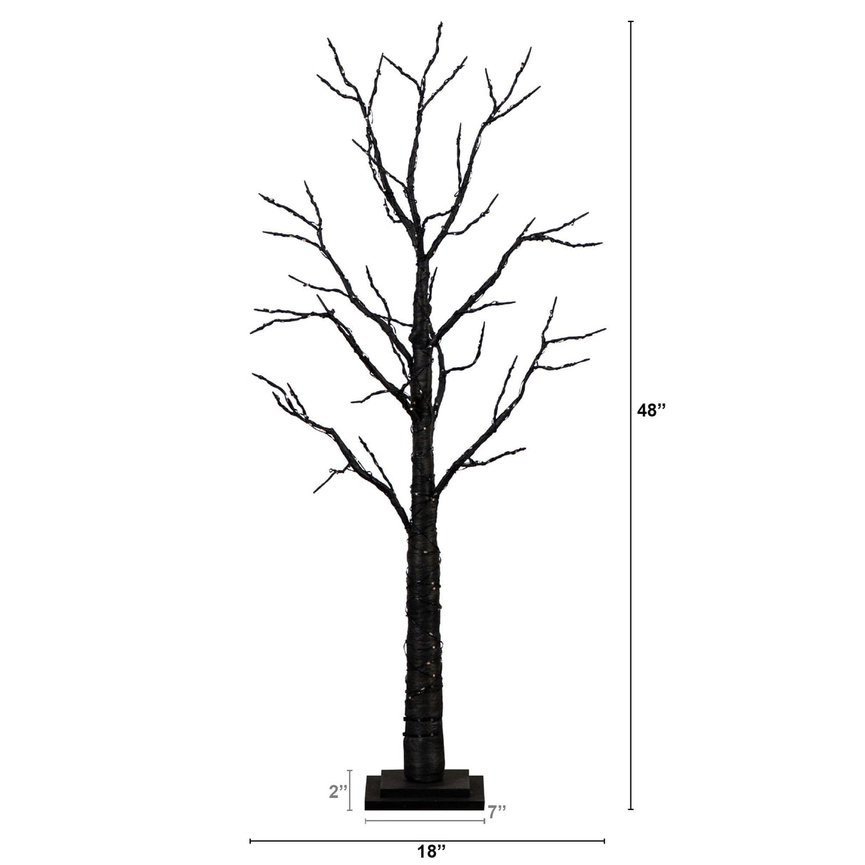 4’ Pre-Lit Artificial Halloween Twig Tree with 240 Orange & Purple LED Lights