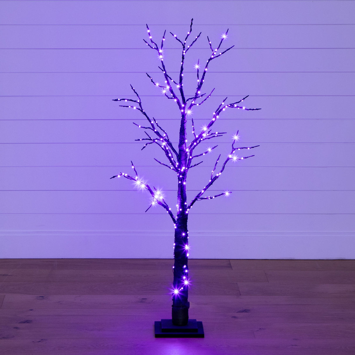4’ Pre-Lit Artificial Halloween Twig Tree with 240 Orange & Purple LED Lights