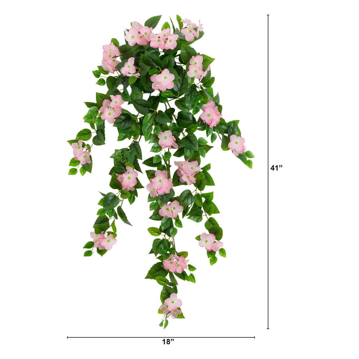 41" UV Resistant Artificial Hydrangea Hanging Plant (Indoor/Outdoor) - Set of 2