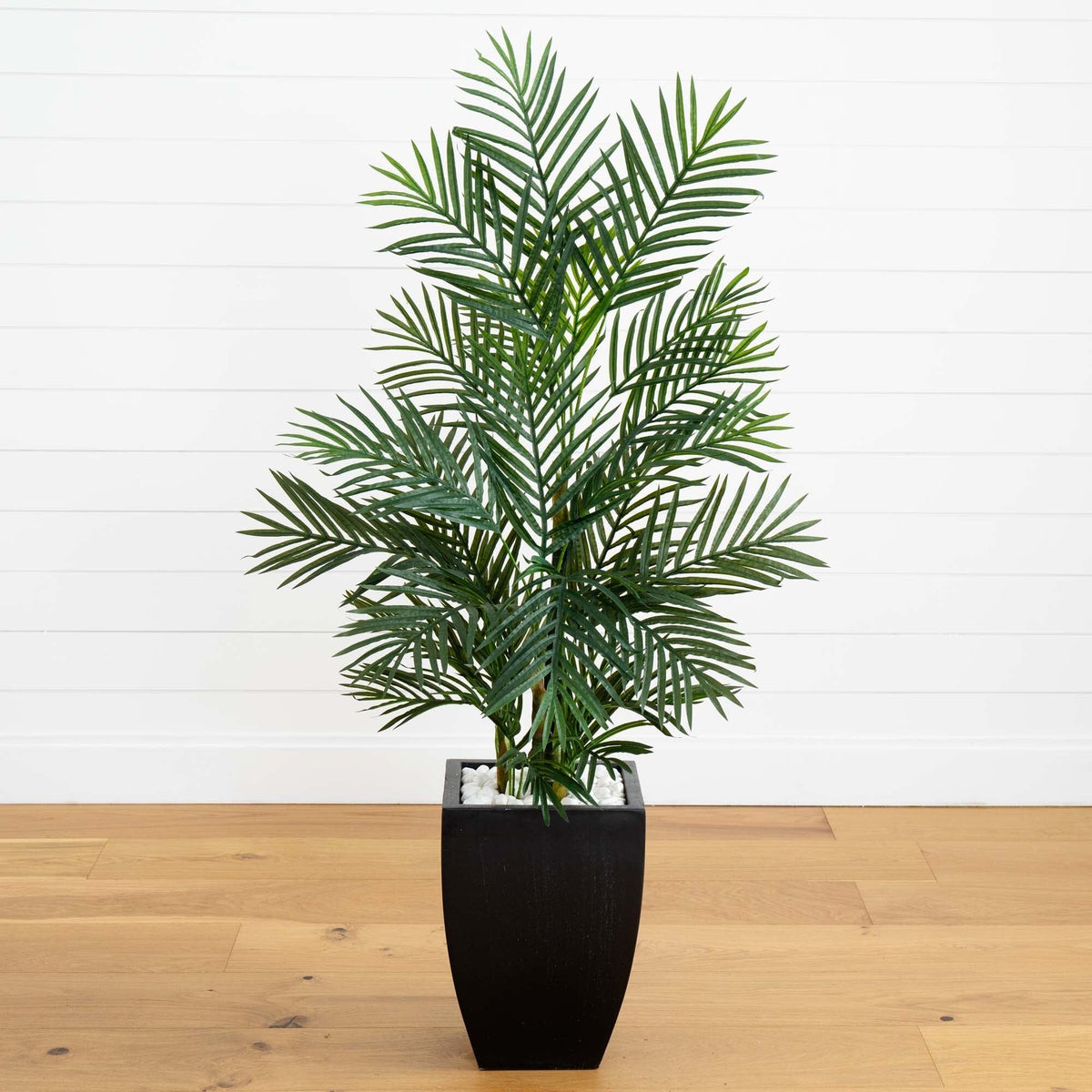 indoor planter for palm tree 4.5' Areca Palm Tree with Black Wash Planter UV Resistant (Indoor/Outd –  Tuesday Morning