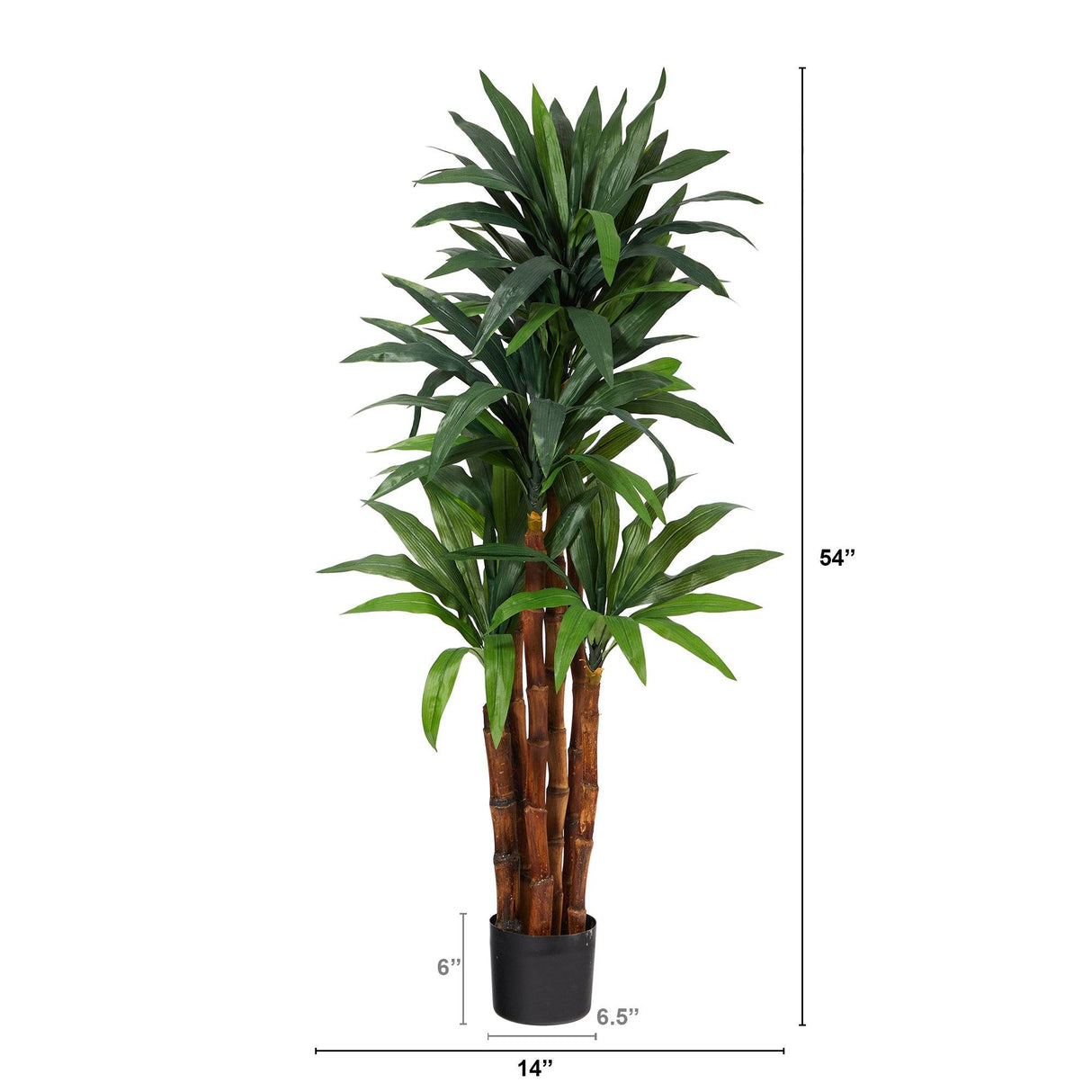 4.5’ Dracaena Artificial Tree with Natural Trunk