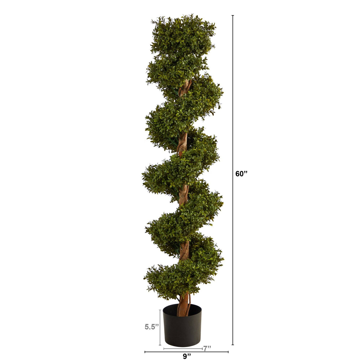 5’ Boxwood Topiary Spiral Artificial Tree (Indoor/Outdoor)