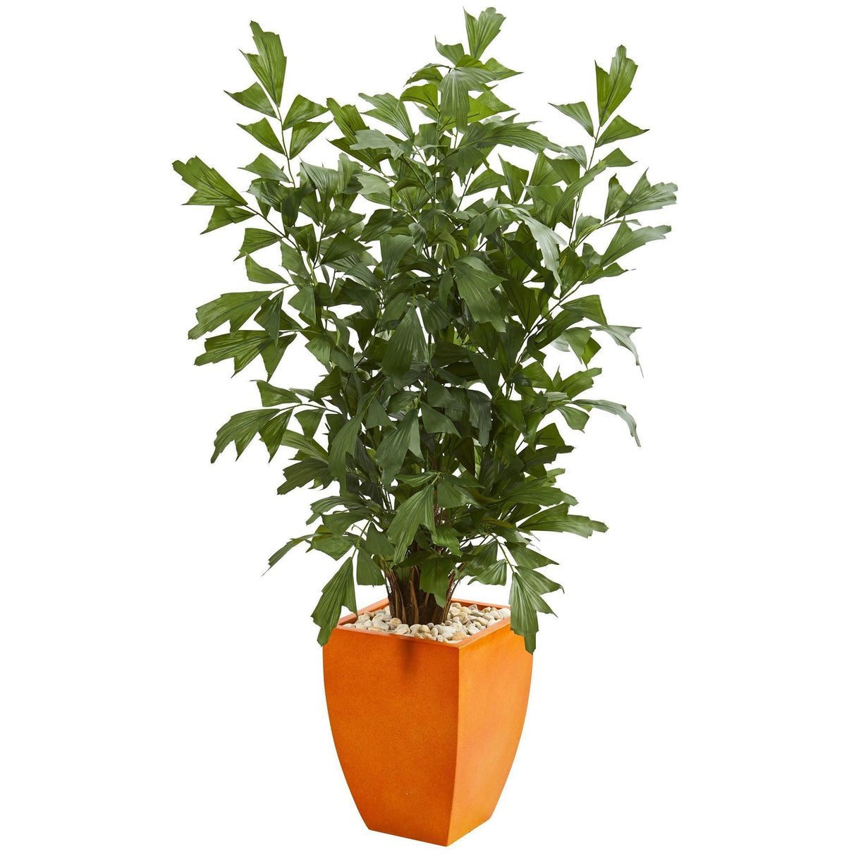 5’ Fishtail Artificial Palm Tree in Orange Planter