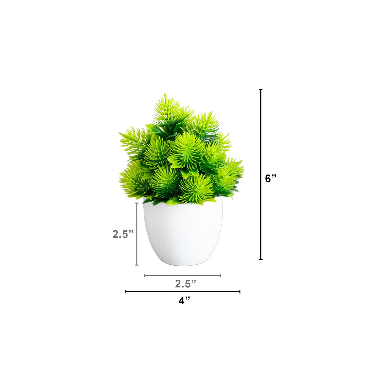 6” Artificial Cactus Plant in White Round Pot - Set of 3