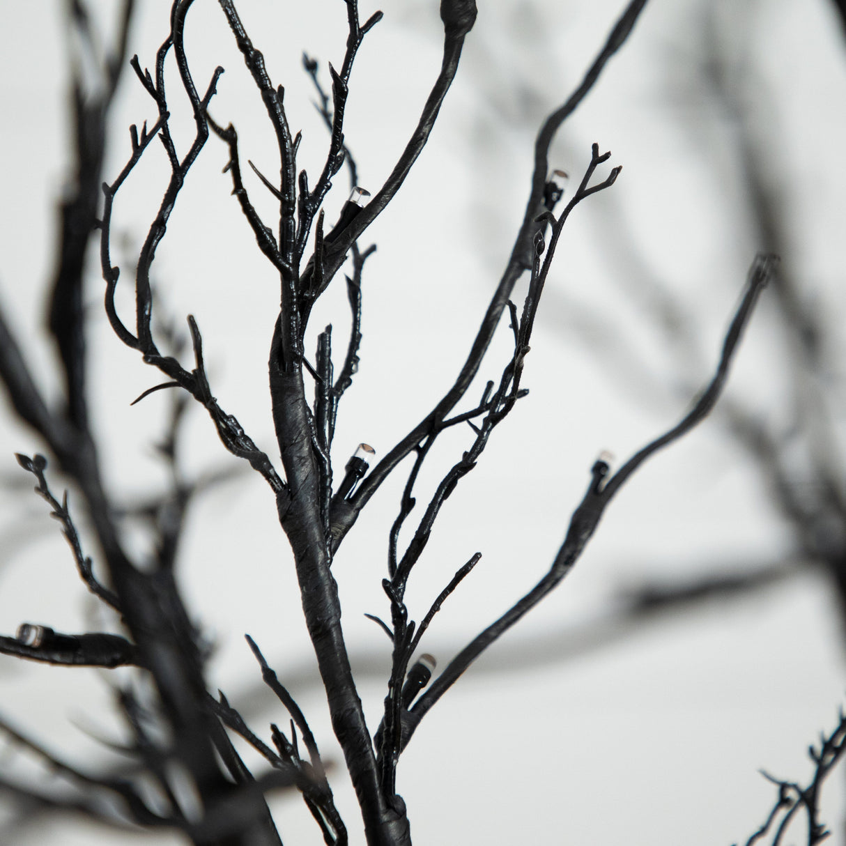6’ Pre-Lit Halloween Black Twig Artificial Tree with 300 Orange & Purple LED Lights