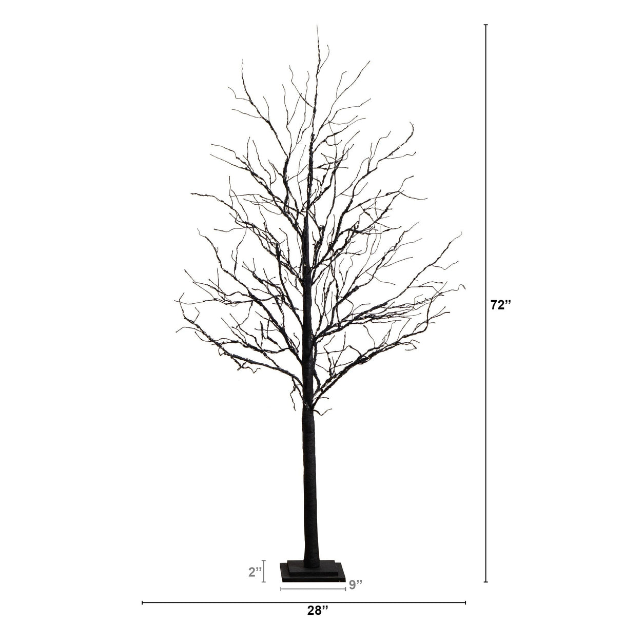 6’ Pre-Lit Halloween Deluxe Black Twig Artificial Tree with 156 Orange & Purple LED Lights
