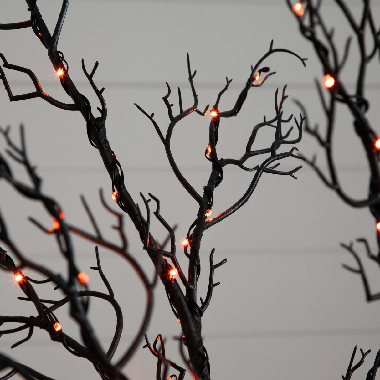 6’ Pre-Lit Halloween Minimalist Twig Artificial Fall Tree with 320 Orange & Purple LED Lights