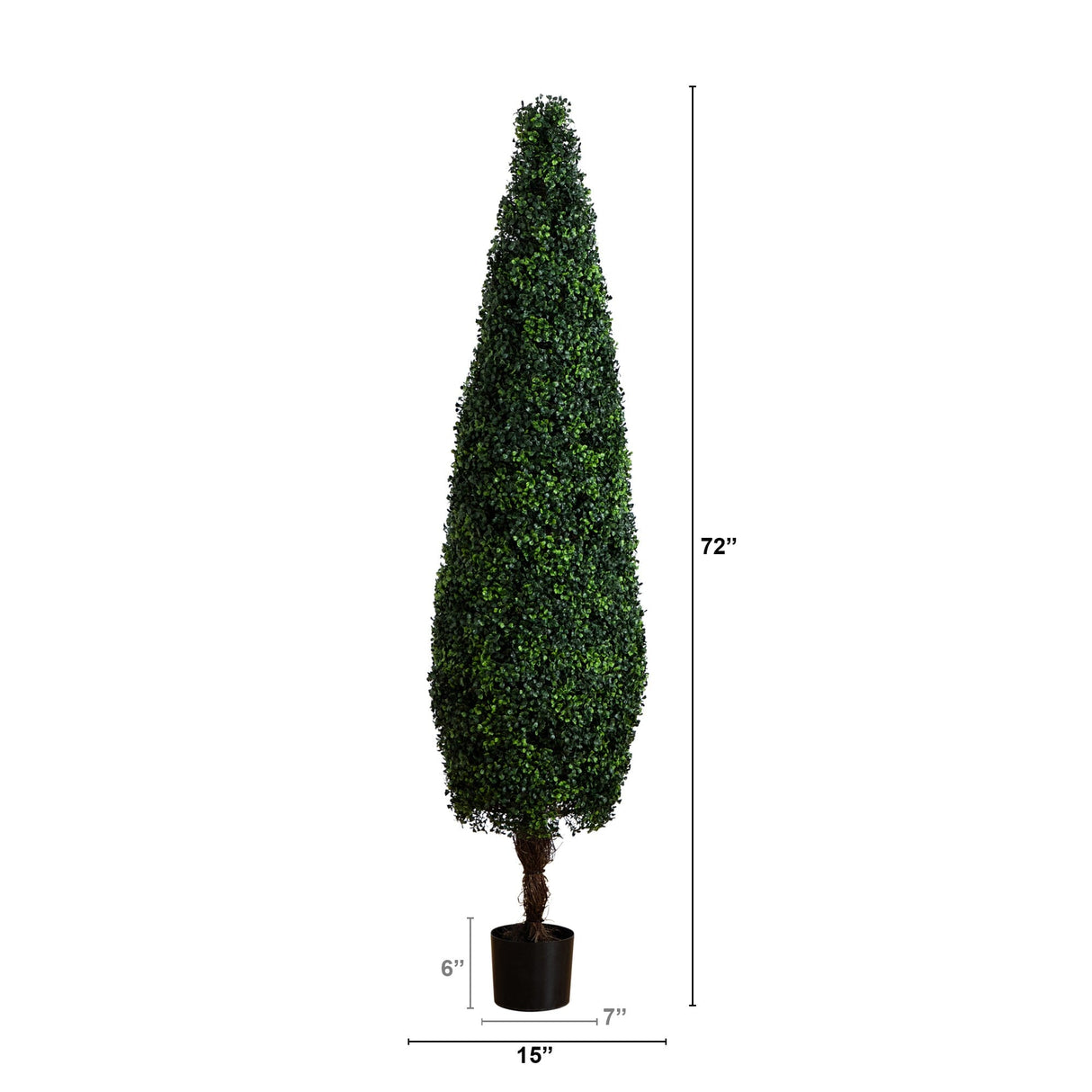 6’ UV Resistant Artificial Boxwood Topiary Cone Tree (Indoor/Outdoor)