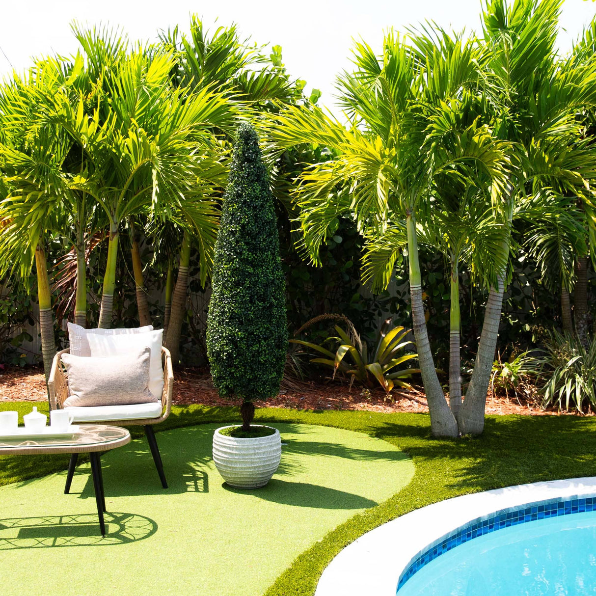 6’ UV Resistant Artificial Boxwood Topiary Cone Tree (Indoor/Outdoor)