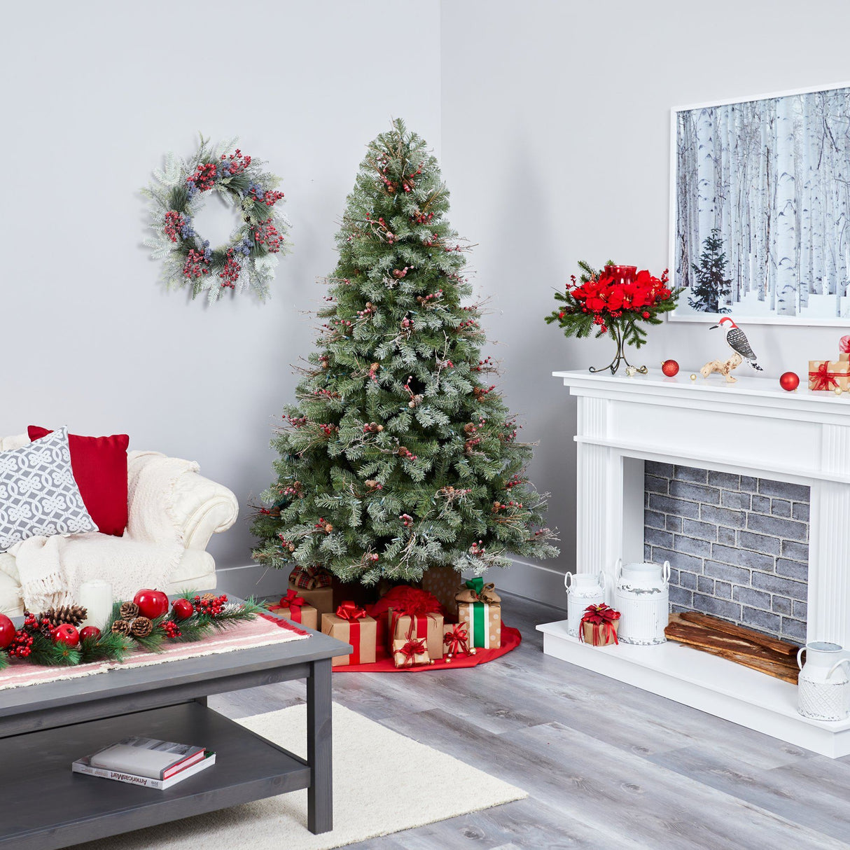 6.5' Lightly Frosted Big Sky Spruce Artificial Christmas Tree