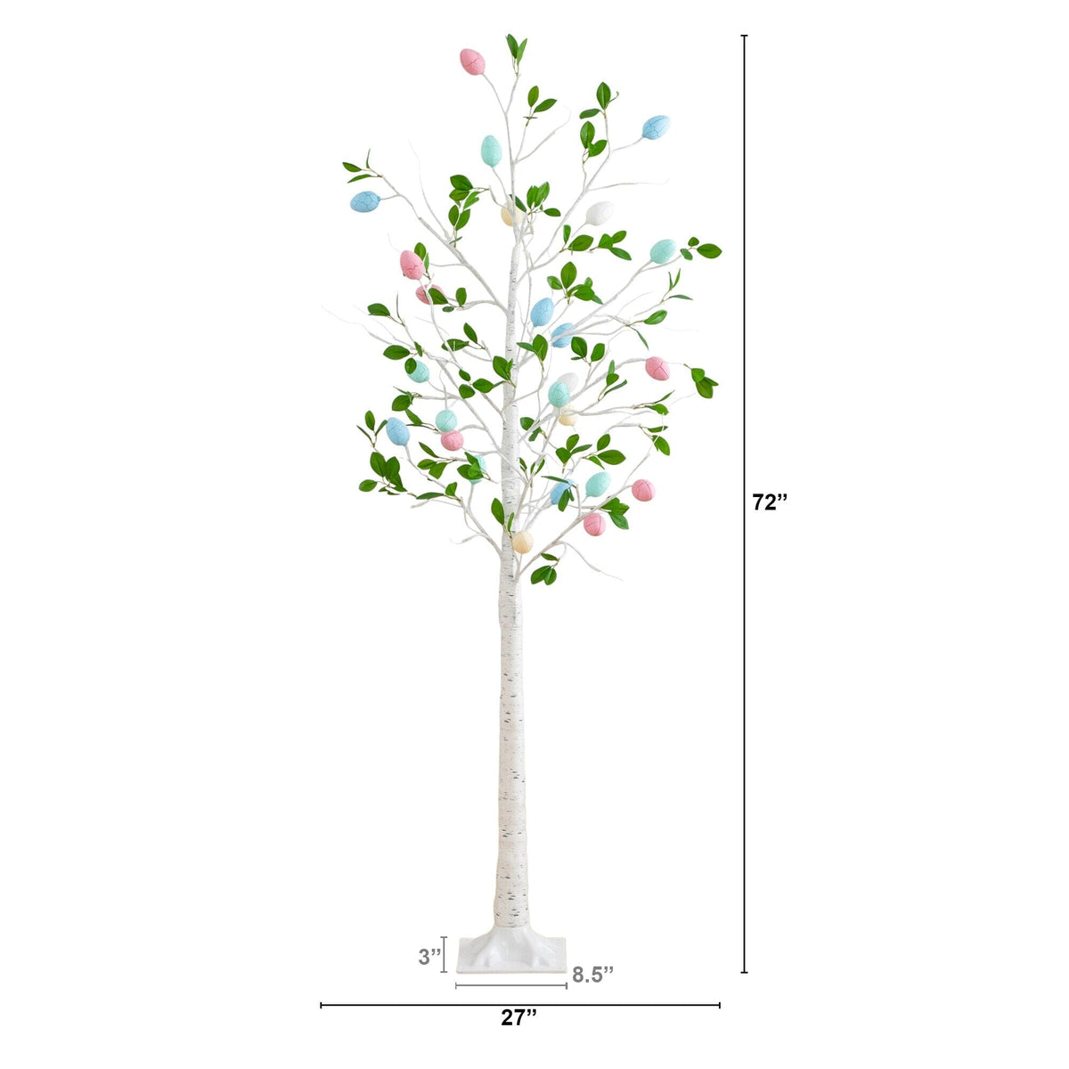 6' Pre-Lit Artificial Blooming Easter Egg Twig Tree with 24 Warm White LED Lights