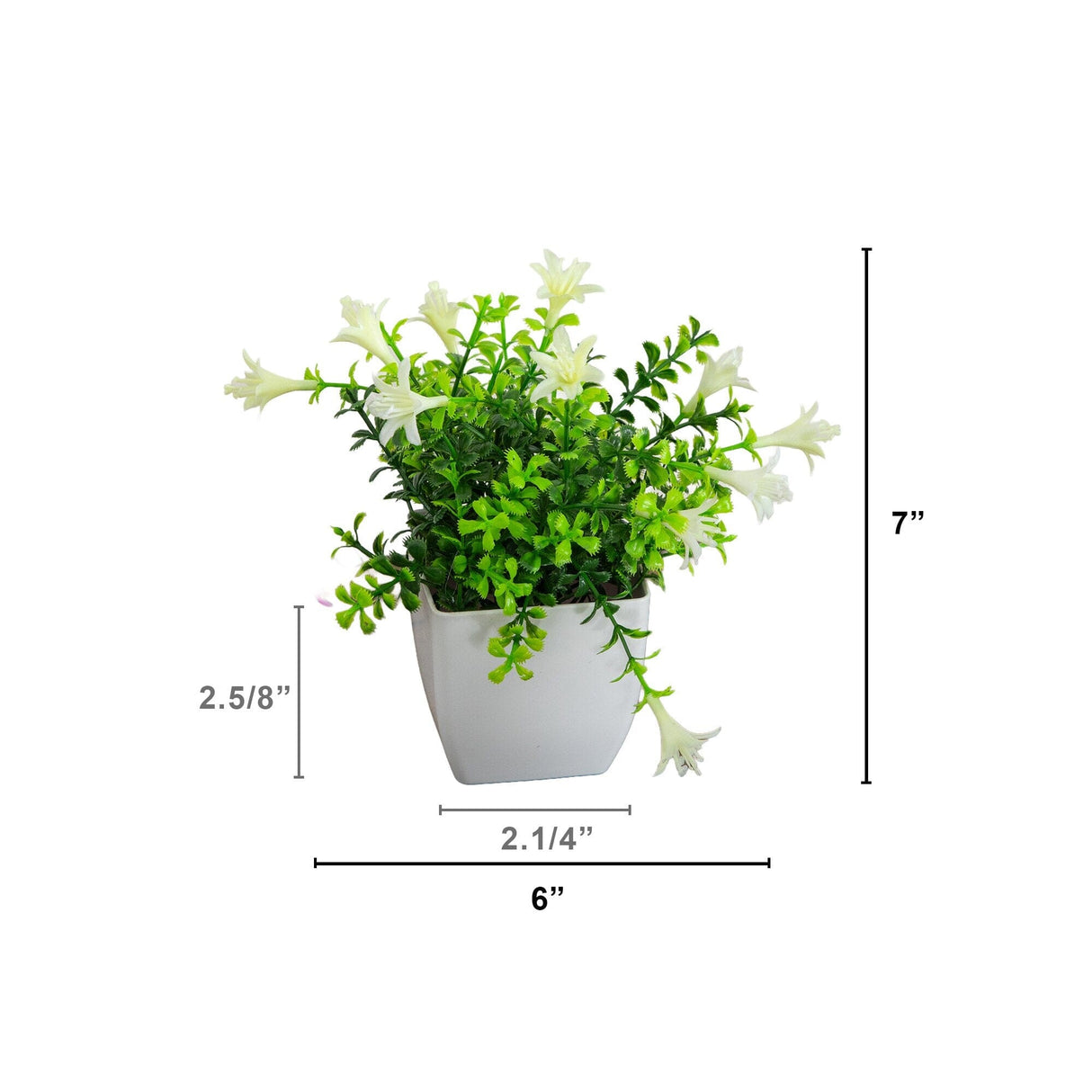 7” Artificial Mini Flowering Potted Plants - Set of 4
