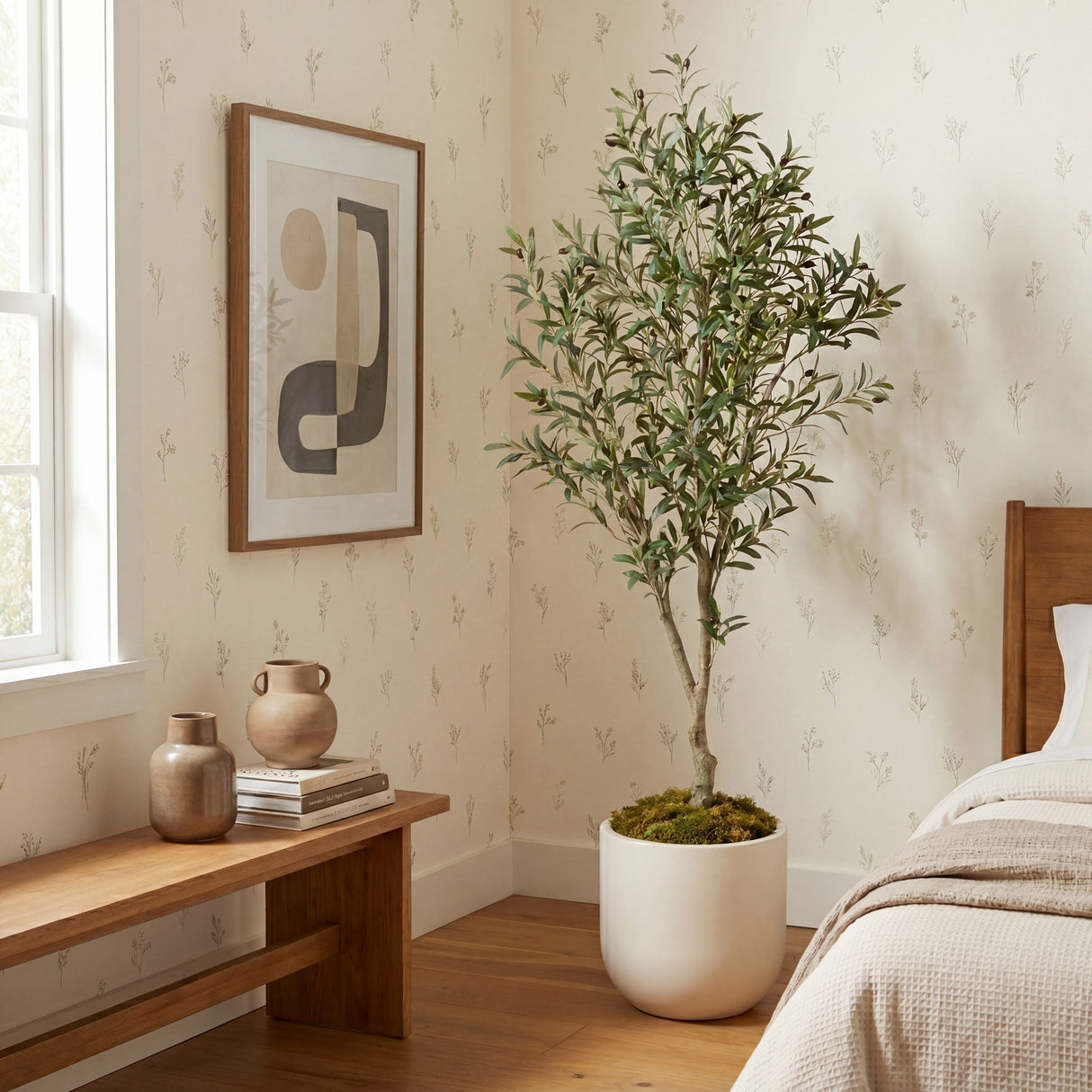 7' Artificial Airy Olive tree
