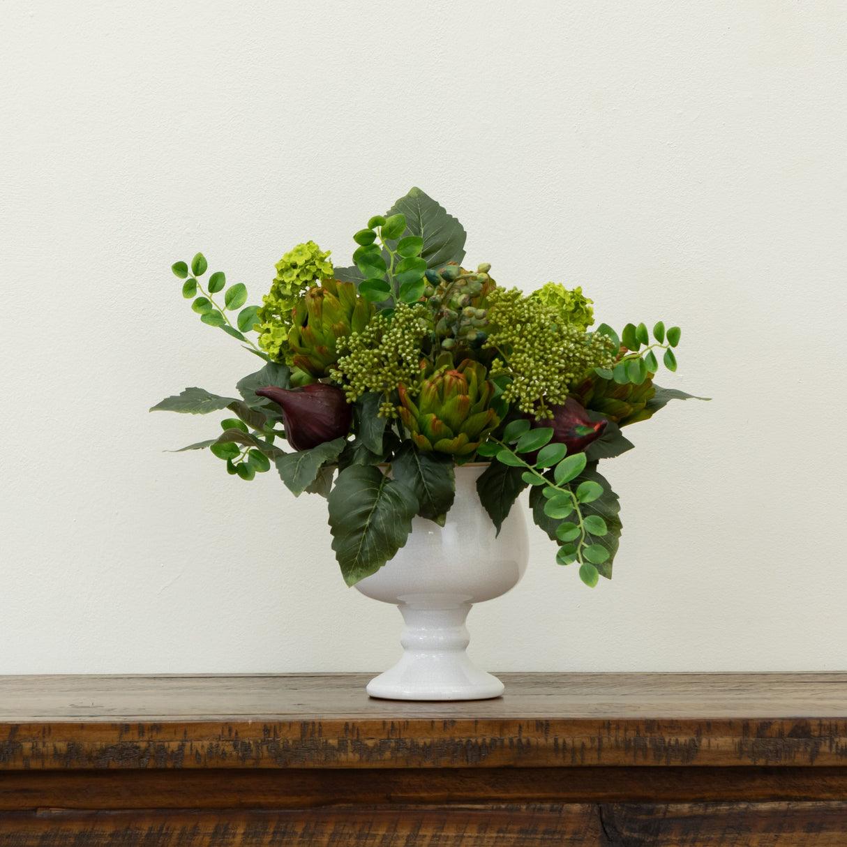 Artichoke and Hydrangea Silk Flower Arrangement