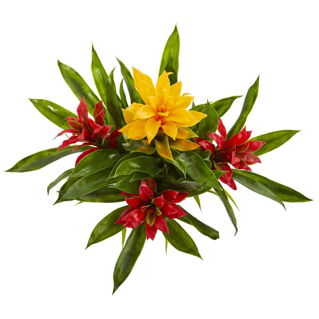 Bromeliad Artificial Plant in White Vase
