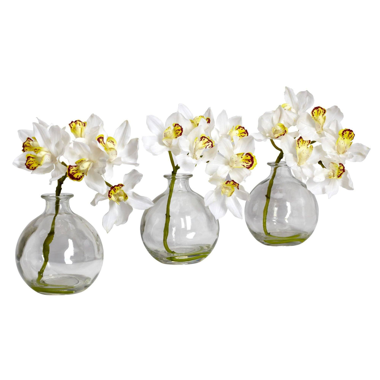 Cymbidium w/Vase Silk Flower Arrangement (Set of 3)