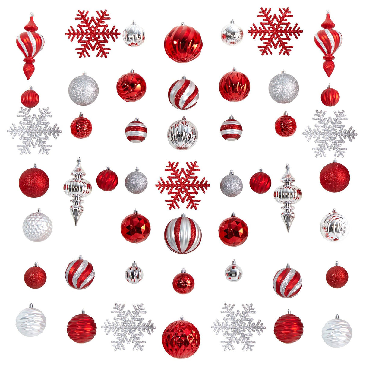Holiday Deluxe Shatterproof, 81 Count Christmas Tree Ornament Box Set, Re-Useable Container