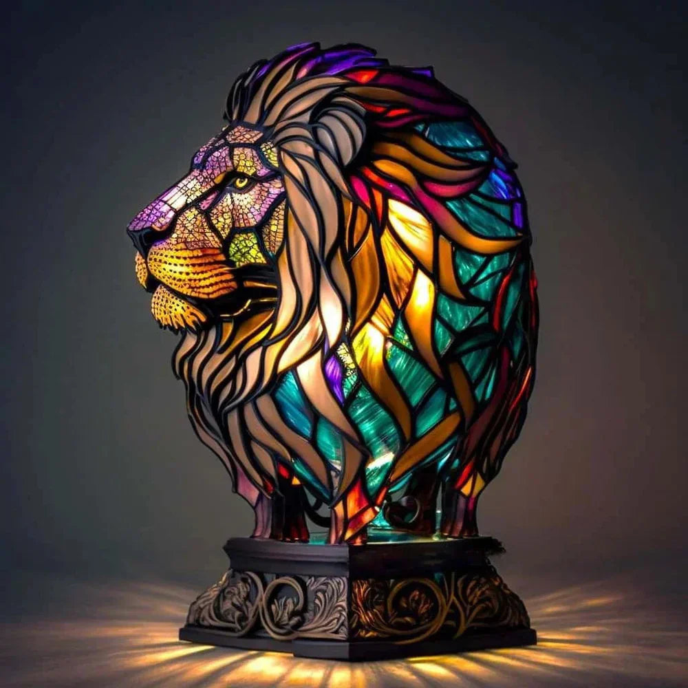 Tiffany Style Animal Table Lamp Stained Glass Art Light E26/E12 Decorative