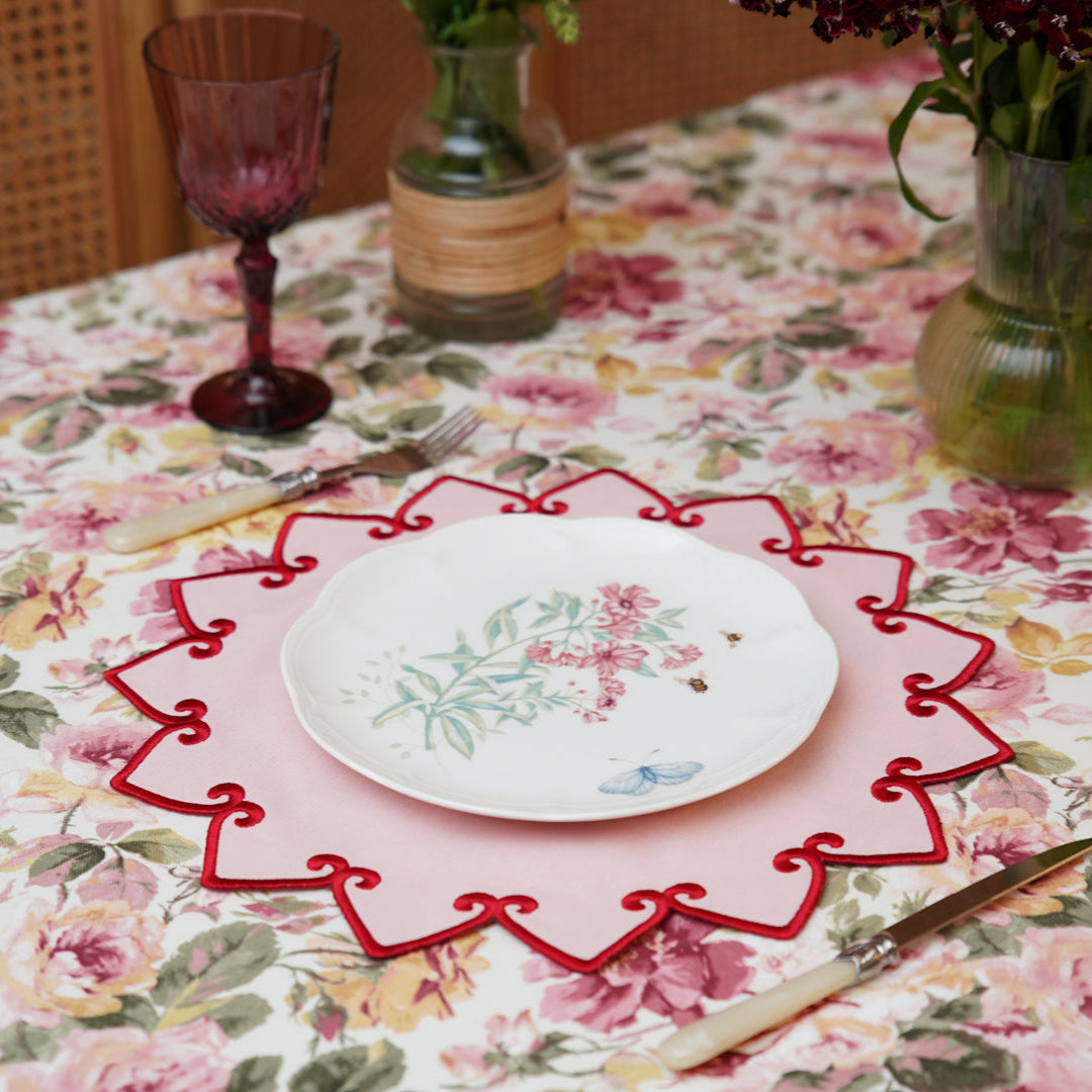 Ashbury Pink Crown Fabric Placemat