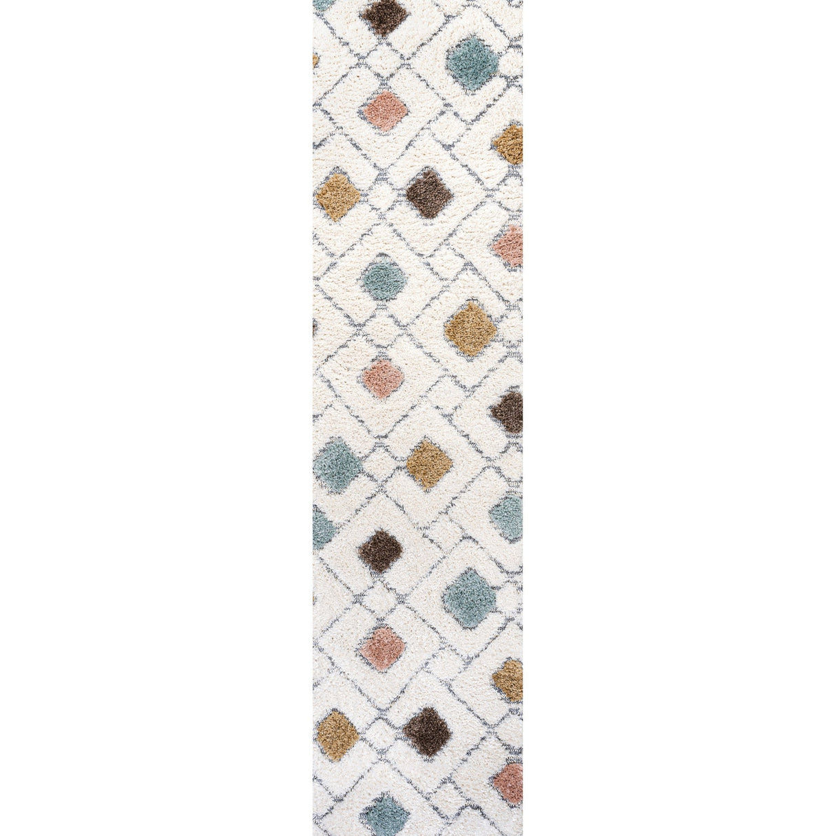 Astrid Retro Trellis High - Low Runner Rug - Tuesday Morning - Runner Rugs
