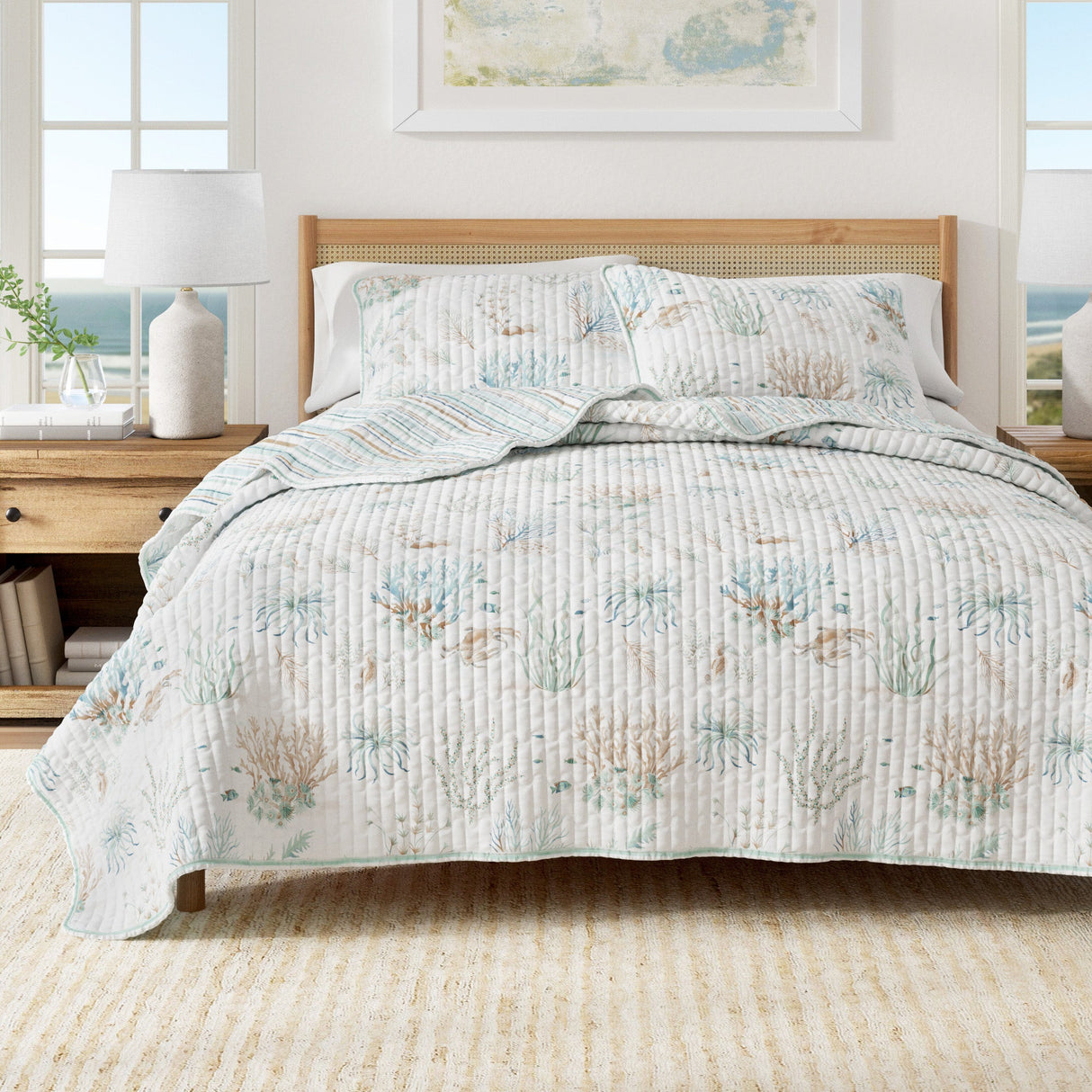 Coastal-Printed-Cotton-Quilt-Set-Santa-Barbara-Collection-Quilts-&-Comforters