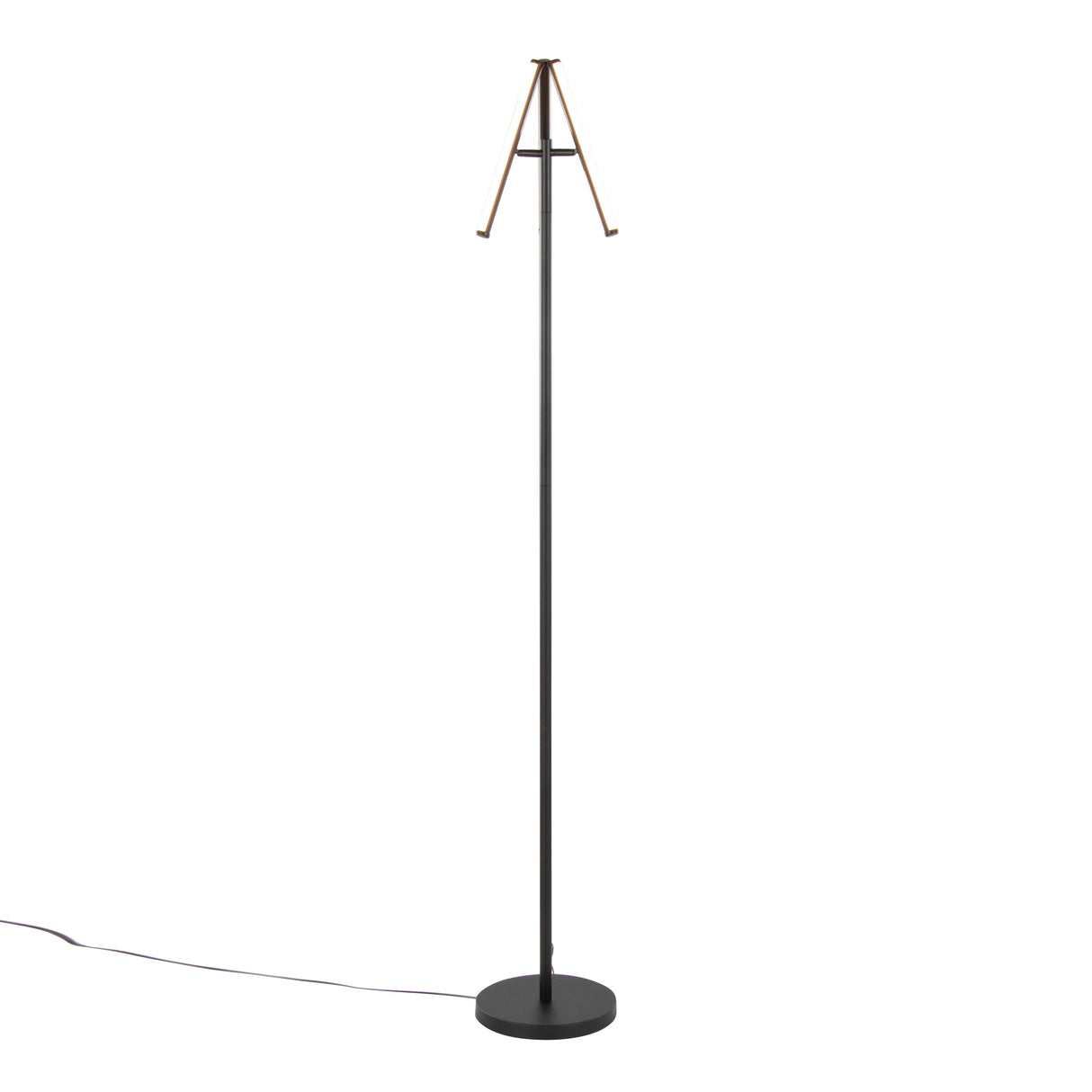 Icicle 65' Modern Swivel Floor Lamp in Black Metal