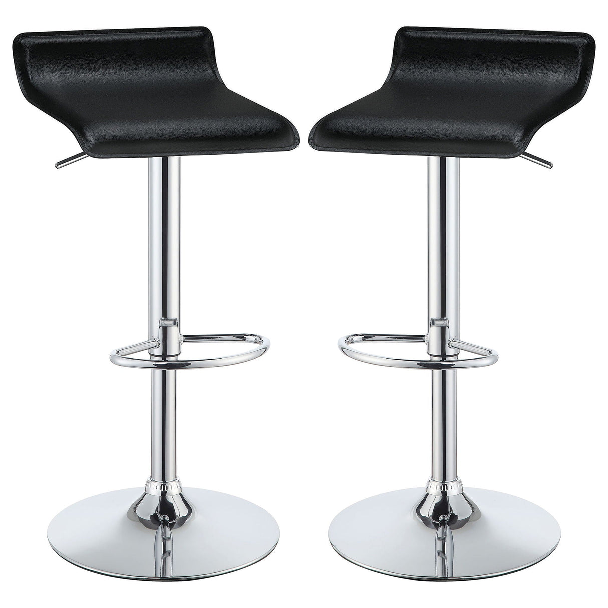 Backless Bar Stool With Adjustable Height - Black