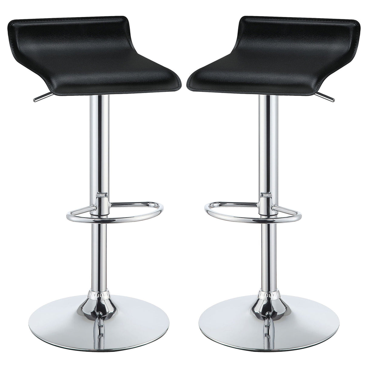 Backless Bar Stool With Adjustable Height - Black