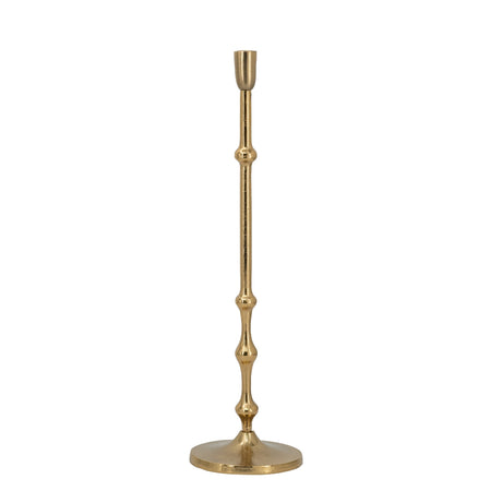 D5x19'-Slender-Aluminum-Taper-Candle-Holder-with-Bead-Accents,-Bronze-Candle-Holders