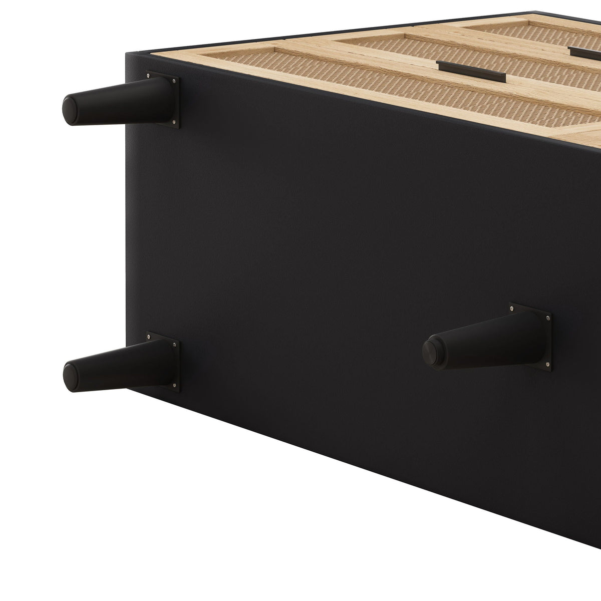6 Drawer Storage Cabinet with Modern Rattan Drawers - Light Brown, Black, or White