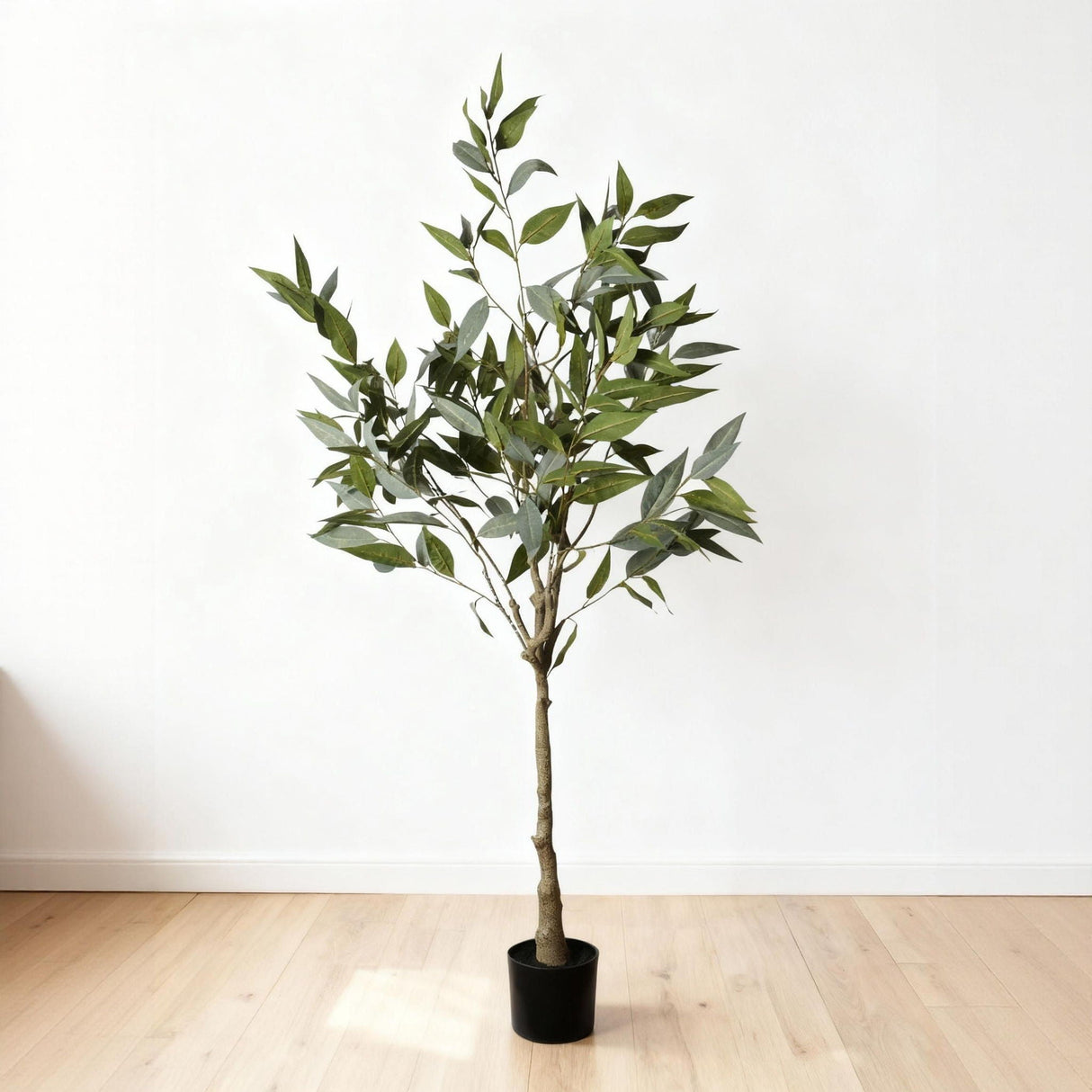 5Ft Realistic Artificial Eucalyptus Tree In Pot With Lush Leaves