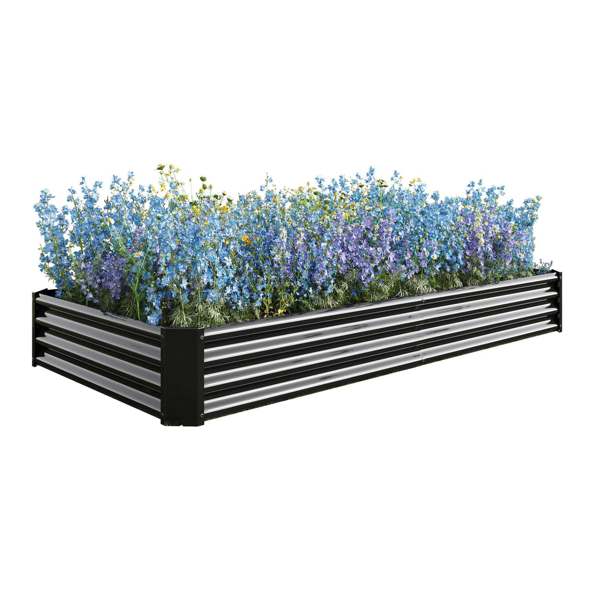 Raised Garden Bed Kit - Metal 7.6x3.7x0.98ft for Flower Planters, Vegetables, Herb