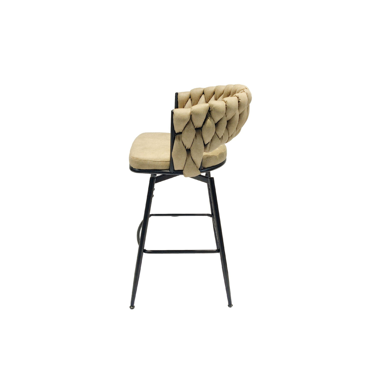 Bar Stool 360 Swivel With Back Footrest