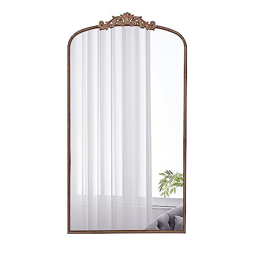 66'-x-36'-Full-Length-Mirror,-Arched-Mirror-Hanging-or-Leaning-Against-Wall,-Large-Gold-Mirror-for-Living-Room-Mirrors