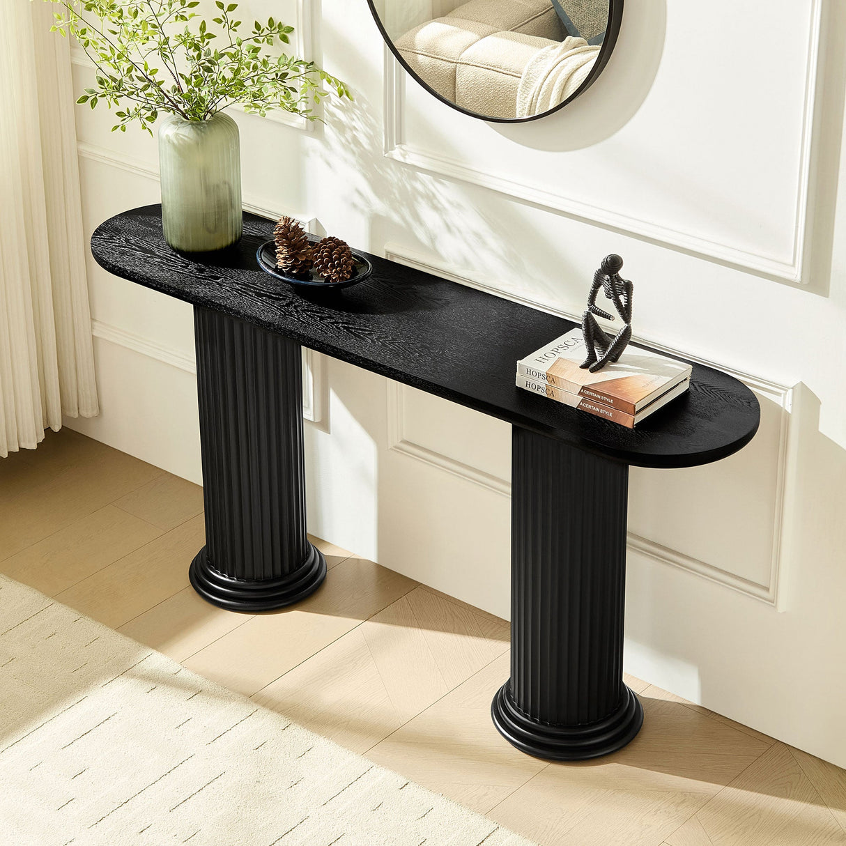 62.99 Inch Modern Design Console Table with Roman-Style Legs