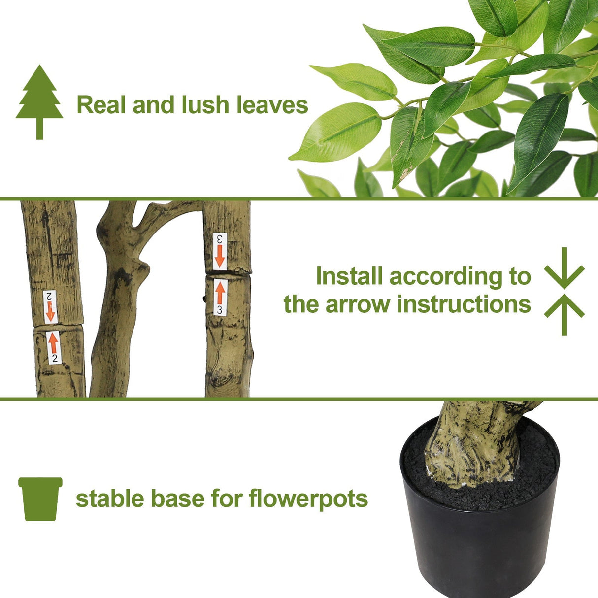 7FT Tall Artificial Banyan Tree with Natural Trunk and Realistic Silk Leaves